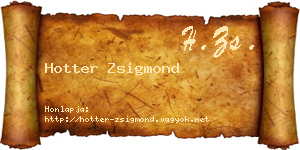 Hotter Zsigmond névjegykártya